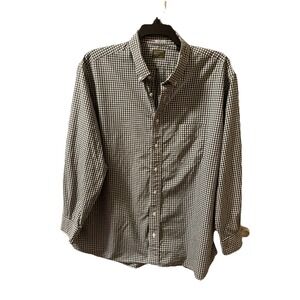 Gitman Bros Shirt Sz‎ XXL Green White Gingham Check Button Down USA Pocket